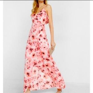 Express Pink floral wrap maxi dress